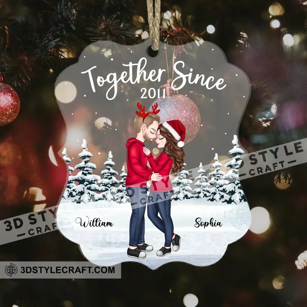 Together Since - Couple Ornament Custom Appearance Personalized Acrylic Gift For Christmas Family