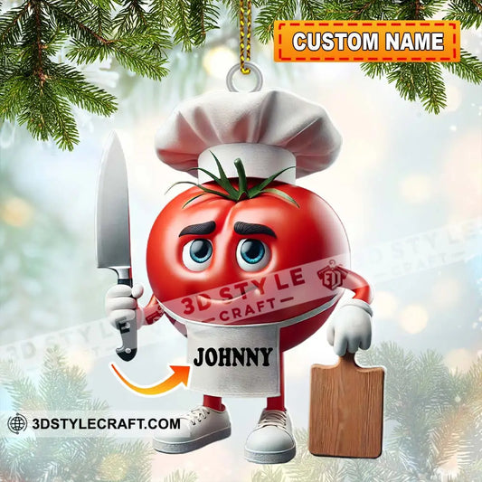 Tomato Chef Christmas Ornament Personalized 3.54’’ / 1