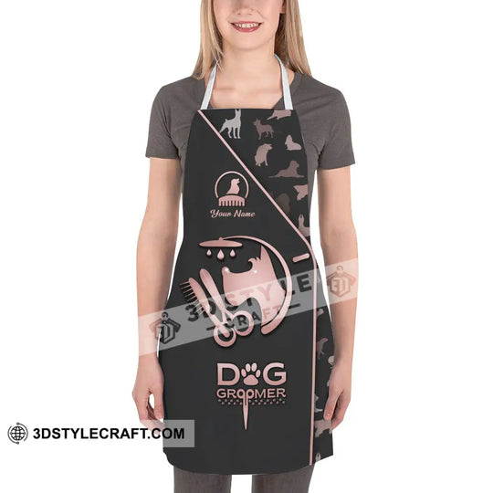 Unisex Apron - Custom Name Apron For Groomer - Dog Groomer style option 3