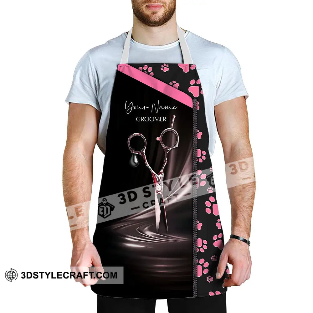 Unisex Apron Custom Name - Groomer Paws Apparel