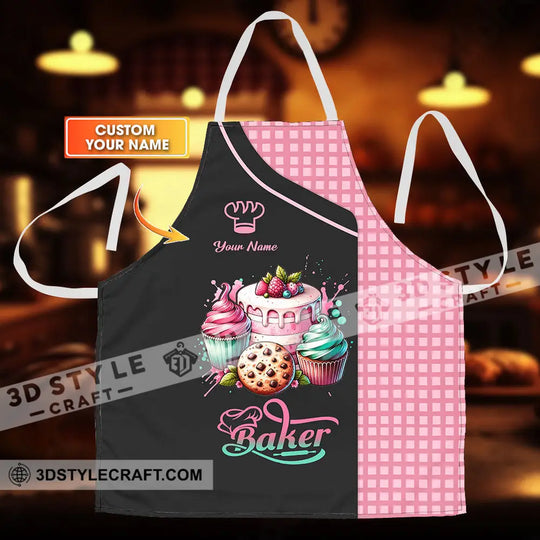 Unisex Apron - Custom Name Apron - Sweet Cake, Apparel For Baker style option 1