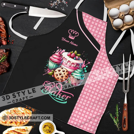 Unisex Apron - Custom Name Apron - Sweet Cake, Apparel For Baker style option 3