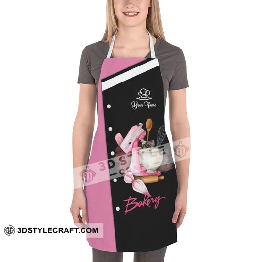 Unisex Apron - Custom Name White Apron - Bakery Apparel style option 4