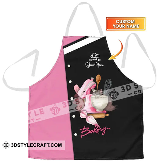 Unisex Apron - Custom Name White Apron - Bakery Apparel style option 1