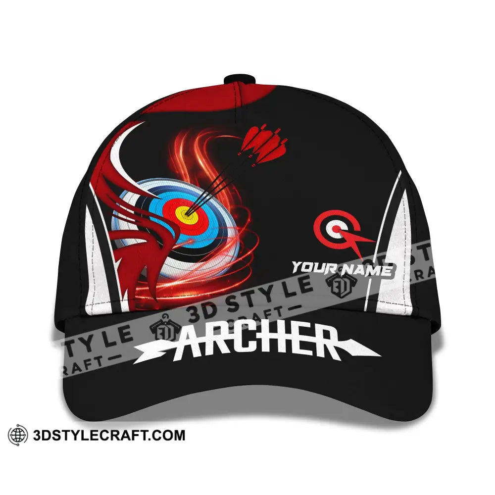 Unisex Cap Custom Archery Sport Red Wave