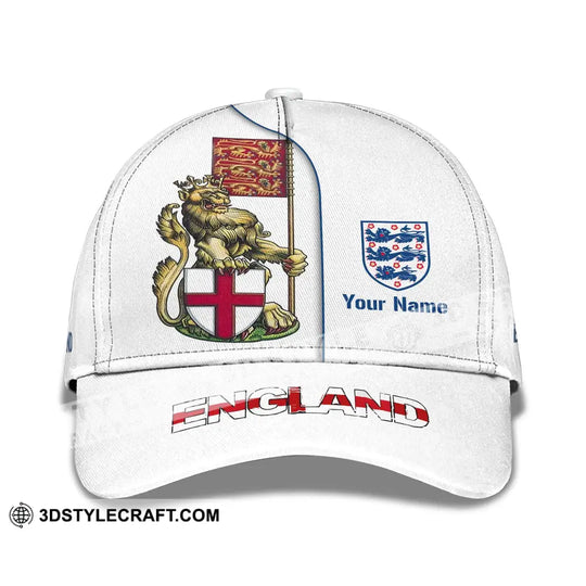 Unisex Cap,  Custom England Football Name Cap, England The Three Lions style option 2