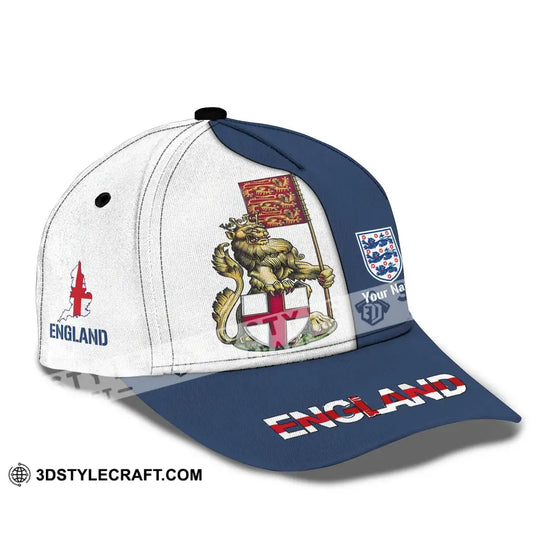 Unisex Cap,  Custom England Football Name Cap, England Three Lion style option 3