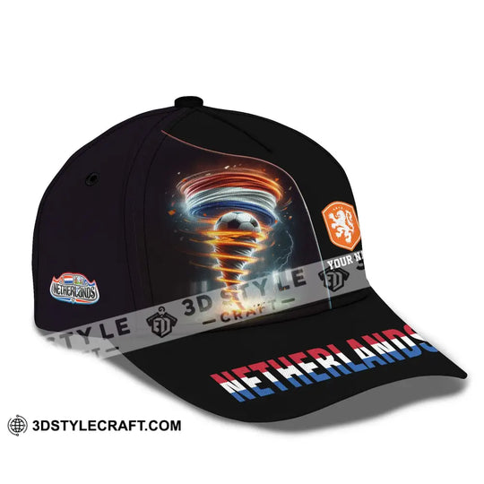Unisex Cap, Custom Name And Number Euro 2024 Cap National Team, Netherlands Tornado style option 3