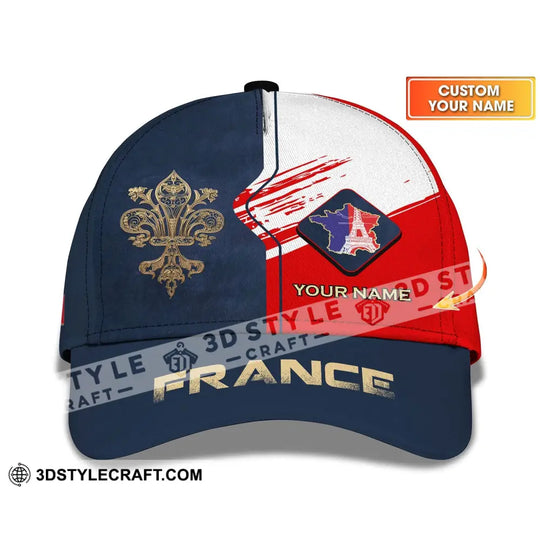 Unisex Cap,  Custom Name Shirt - France Map Cap style option 1
