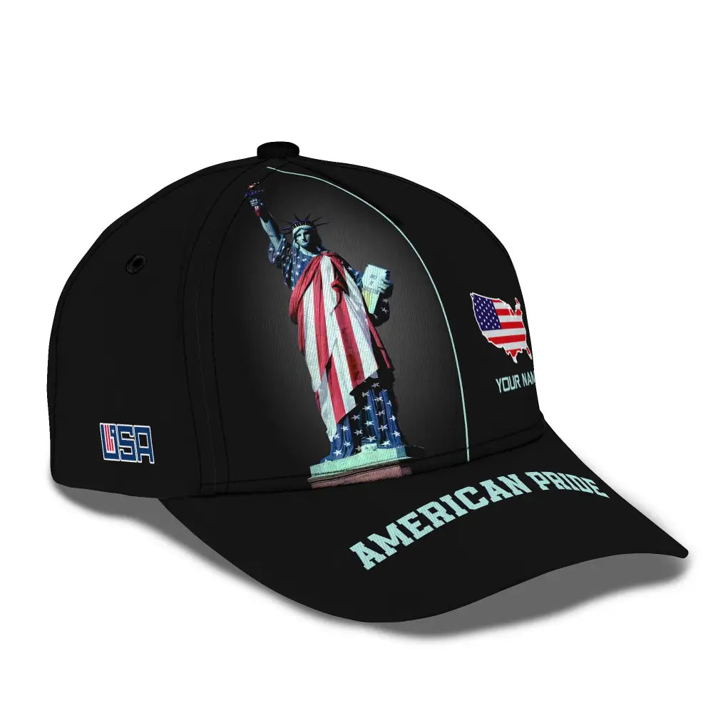Unisex Classic Cap American Pride Independence Day Statue Of Liberty Apparel T-Shirt