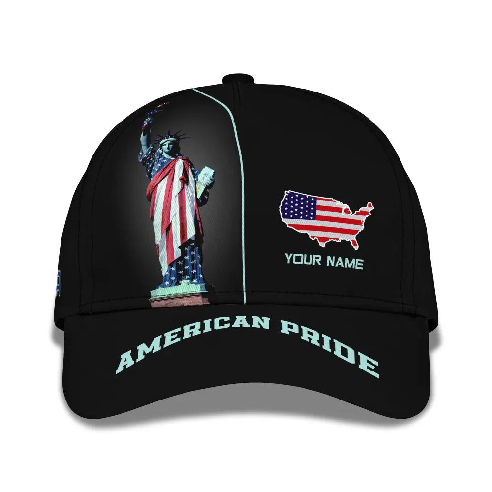Unisex Classic Cap American Pride Independence Day Statue Of Liberty Apparel T-Shirt