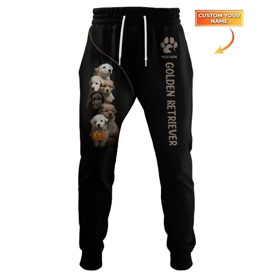 Unisex Clothing, Custom Halloween Jogger, Golden Retriever Halloween, Jogger Pants For Halloween style option 1