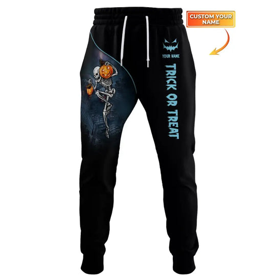 Unisex Clothing, Custom Halloween Jogger, Trick or Treat, Jogger Pants For Halloween style option 1
