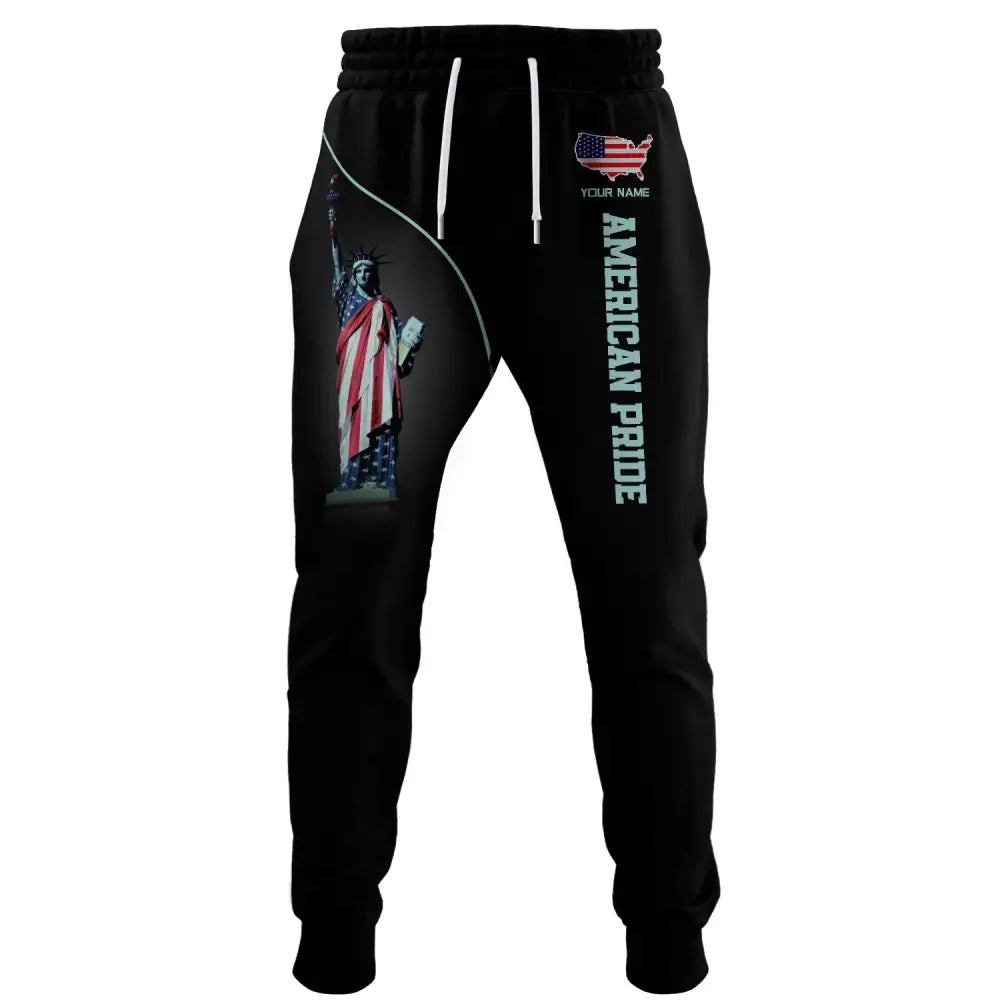 Unisex Clothing Custom Jogger American Pride Pants Independence Day Statue Of Liberty Apparel S