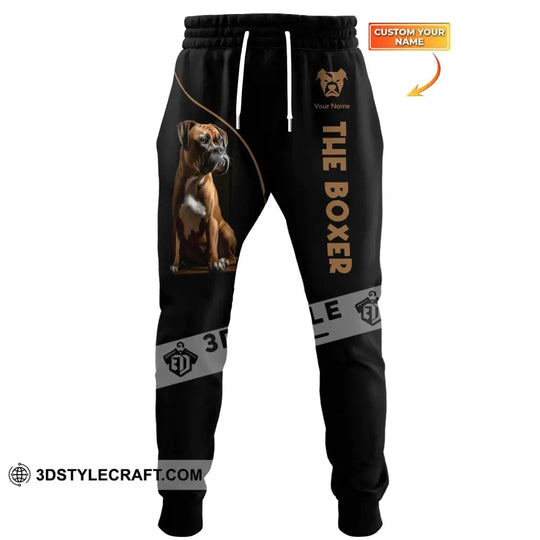 Unisex Clothing, Custom Jogger, The Boxer Dog, Jogger Pants For Pet Lovers style option 1