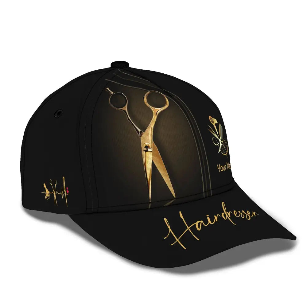 Unisex Hairdresser Cap Custom Name Classic Hairstylist Hat T-Shirt