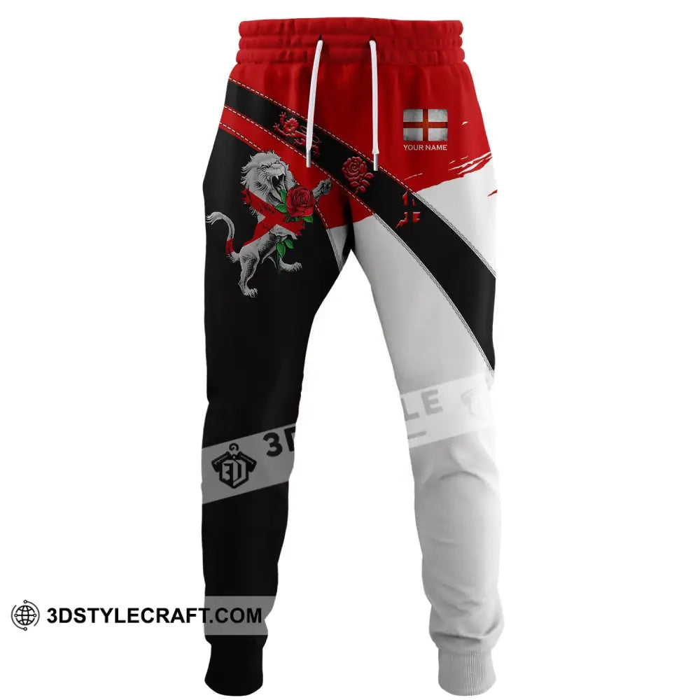 Unisex Pants - Custom Football Name England Rose Lion