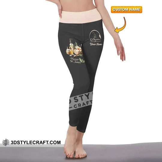 Unisex Pants - Custom Pants Massage Therapist Legging style option 1