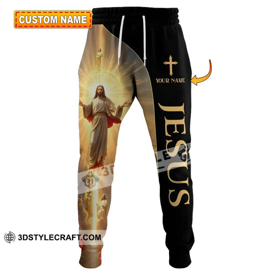 Unisex Pants, Custom Name Jesus Jogger Pants, Gift for Christan style option 1