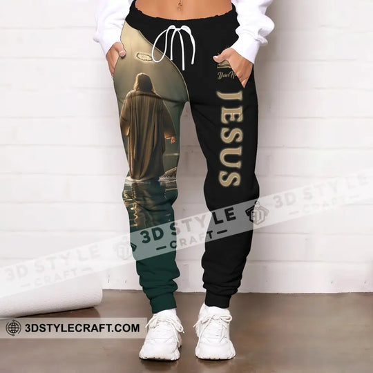 Unisex Pants, Custom Name Jesus Jogger Pants, Gift for Christian style option 1