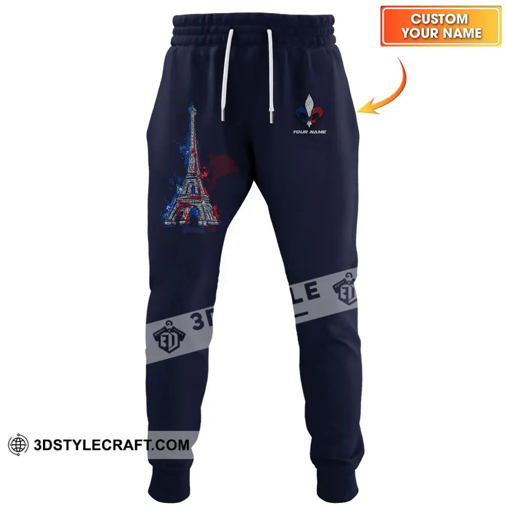 Unisex Pants - Custom Name Shirt Eiffel Tower France Color Jogger S