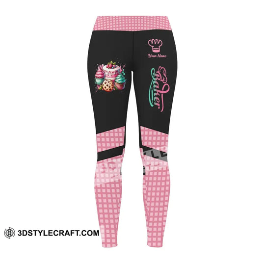 Unisex Pants - Custom Name Pants - Sweet Cake, Legging Pants For Baker style option 2