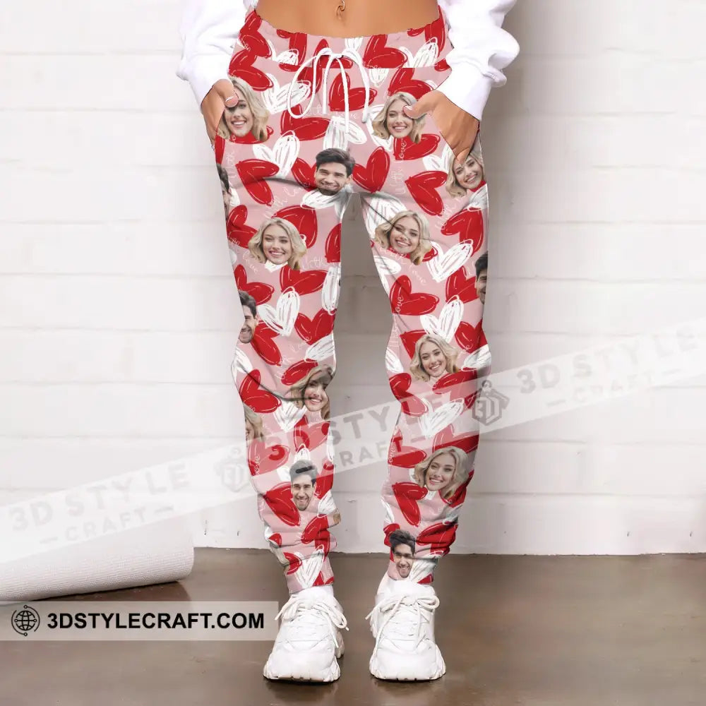 Unisex Pants - Pink Heart Couple Lover Sport Pants Pants