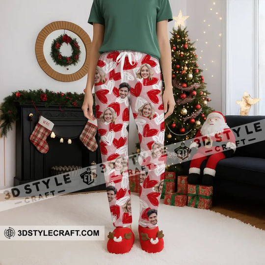 Unisex Pants - Pink Heart Couple Lover, Sport Pants style option 2