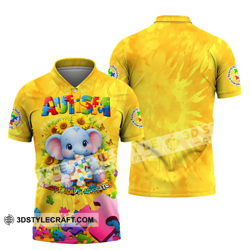 Unisex Shirt - Accept Adapt Advocate Autism 3D Shirt Polo Shirt / S T-shirt