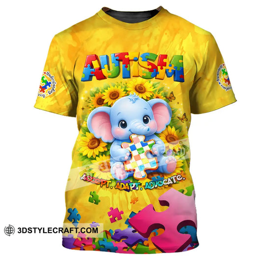 Unisex Shirt - Accept Adapt Advocate Autism 3D Shirt T-Shirt / S T-shirt