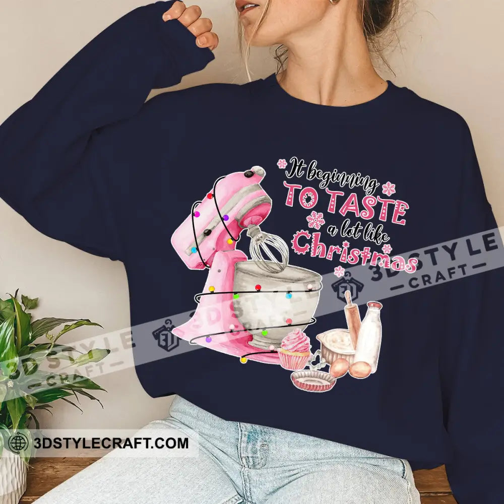 Unisex Shirt Baker Christmas Long Sleeve Sweater Gift For / Dark Blue S T-Shirt