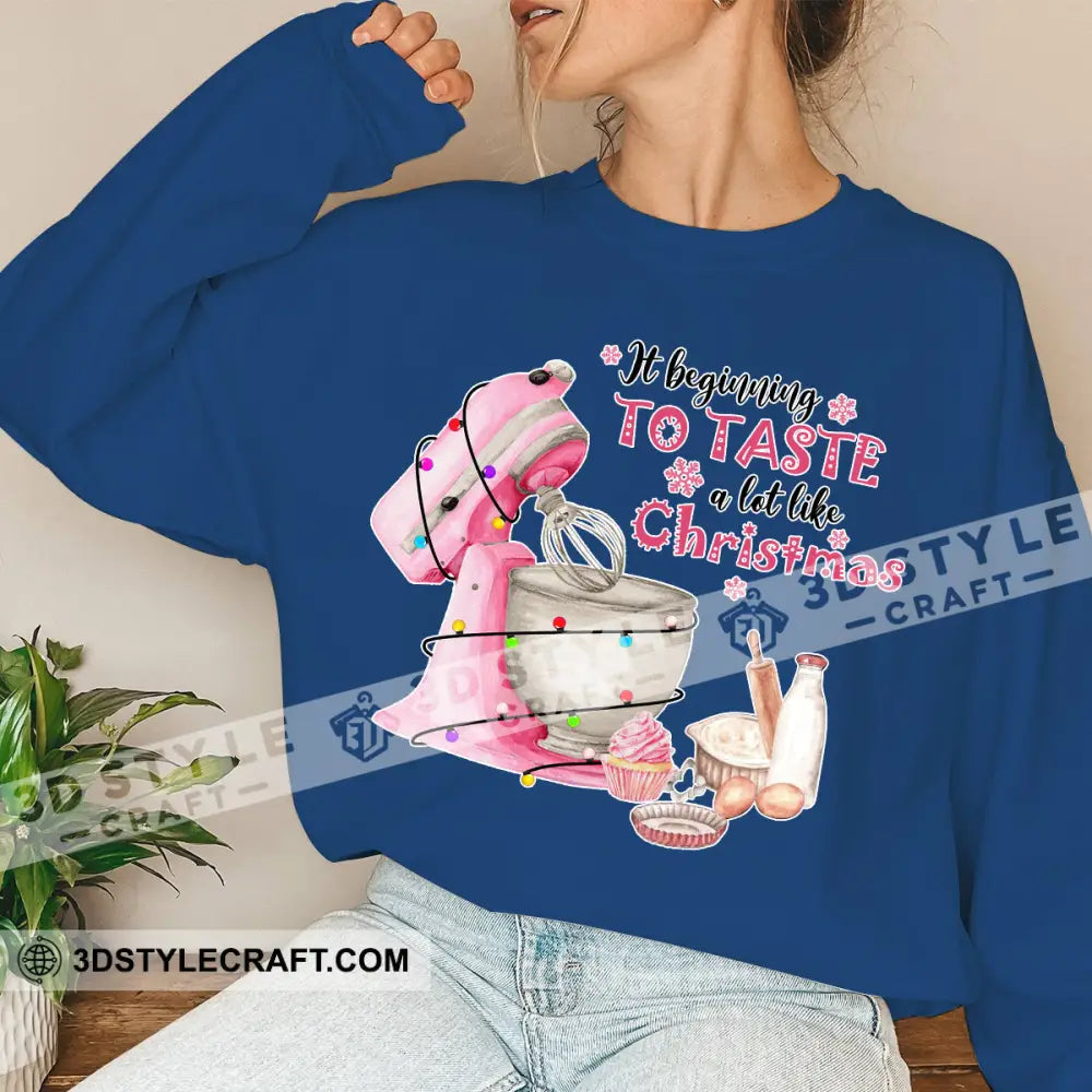 Unisex Shirt Baker Christmas Long Sleeve Sweater Gift For / Navy Blue S T-Shirt