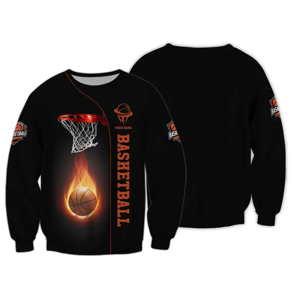 Unisex Shirt Basketball Custom Name T-Shirt Polo Gift For Player Long Sleeve / S