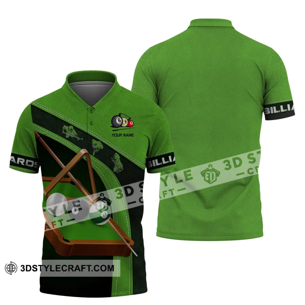 Unisex Shirt Billiards Green T-Shirt Table Polo For Lovers / S