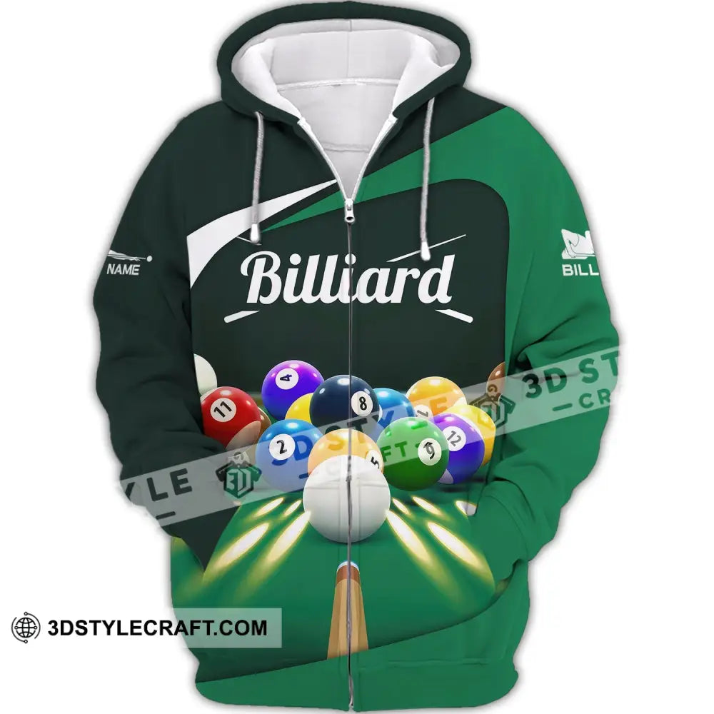 Unisex Shirt Billiards T-Shirt Player Shiirt Polo Zipper Hoodie / S