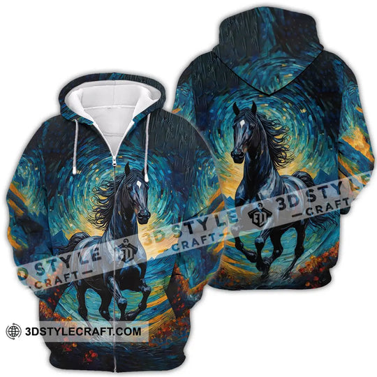 Unisex Shirt - Black Horse Symbolism Night Sky Shirt style option 4