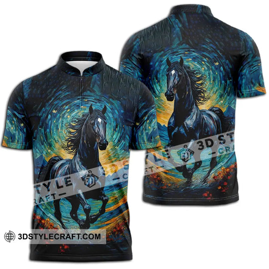 Unisex Shirt - Black Horse Symbolism Night Sky Shirt style option 2