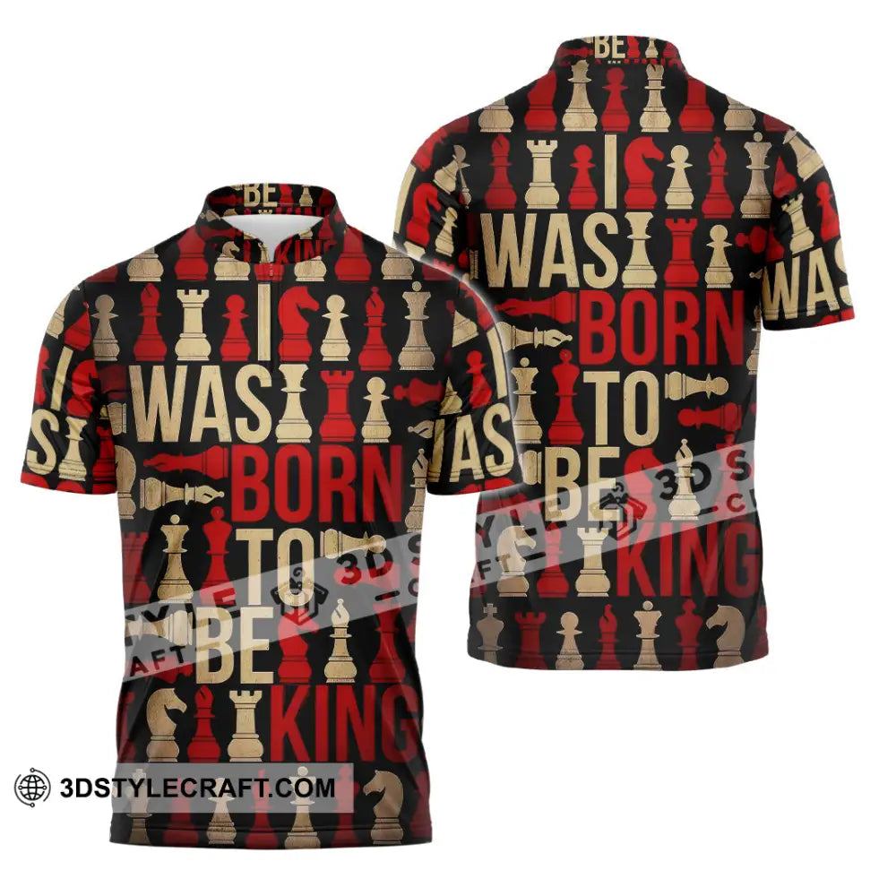Unisex Shirt - Chess 3D Shirt Zipper Polo Shirt / S T-shirt