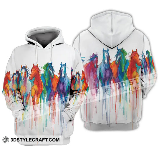 Unisex Shirt - Colorful Horses, Horse Graphic, Animal Scenery Stylish Shirt style option 3