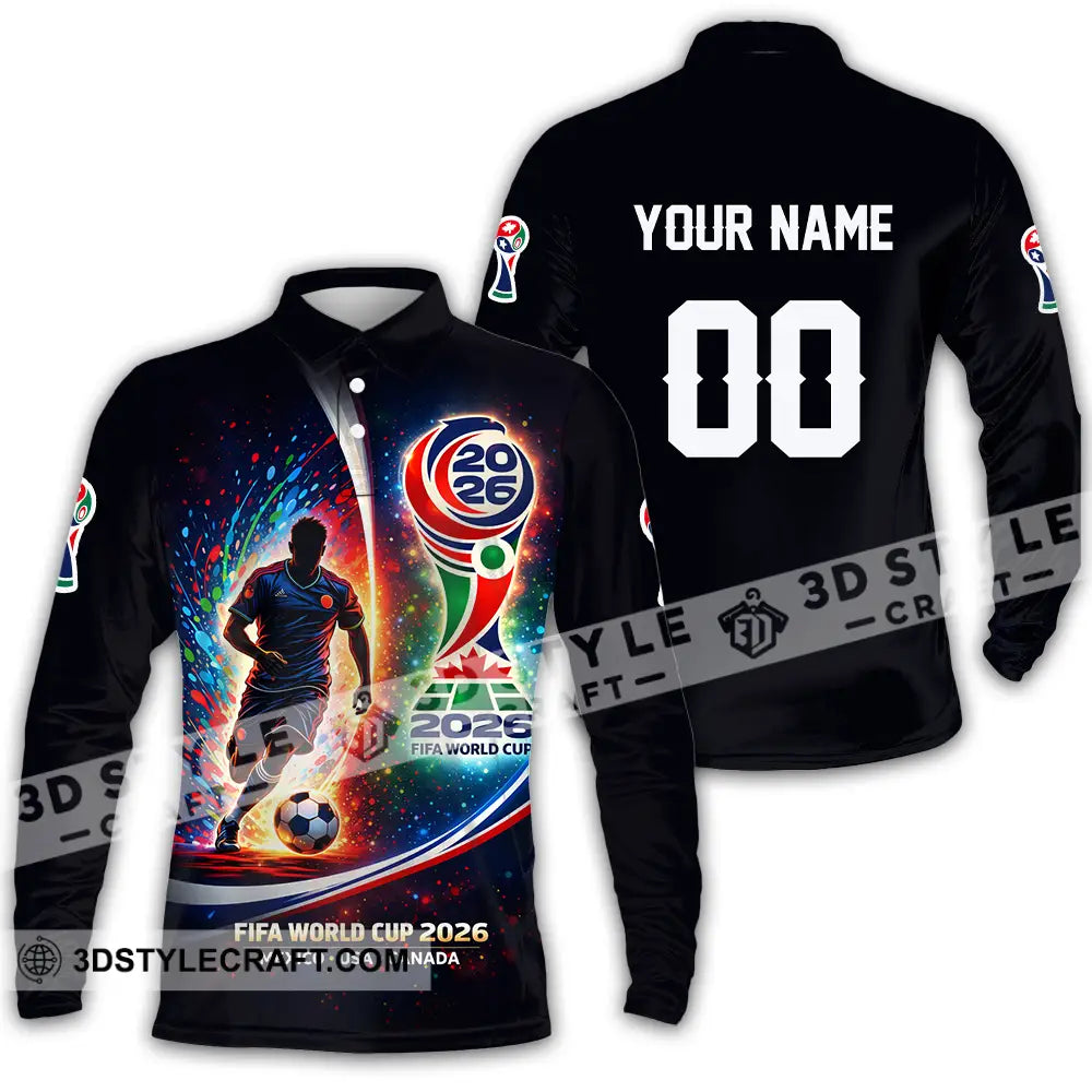 Unisex Shirt - Custom 2026 World Cup 3D Shirt Long Sleeve Polo / S T-shirt