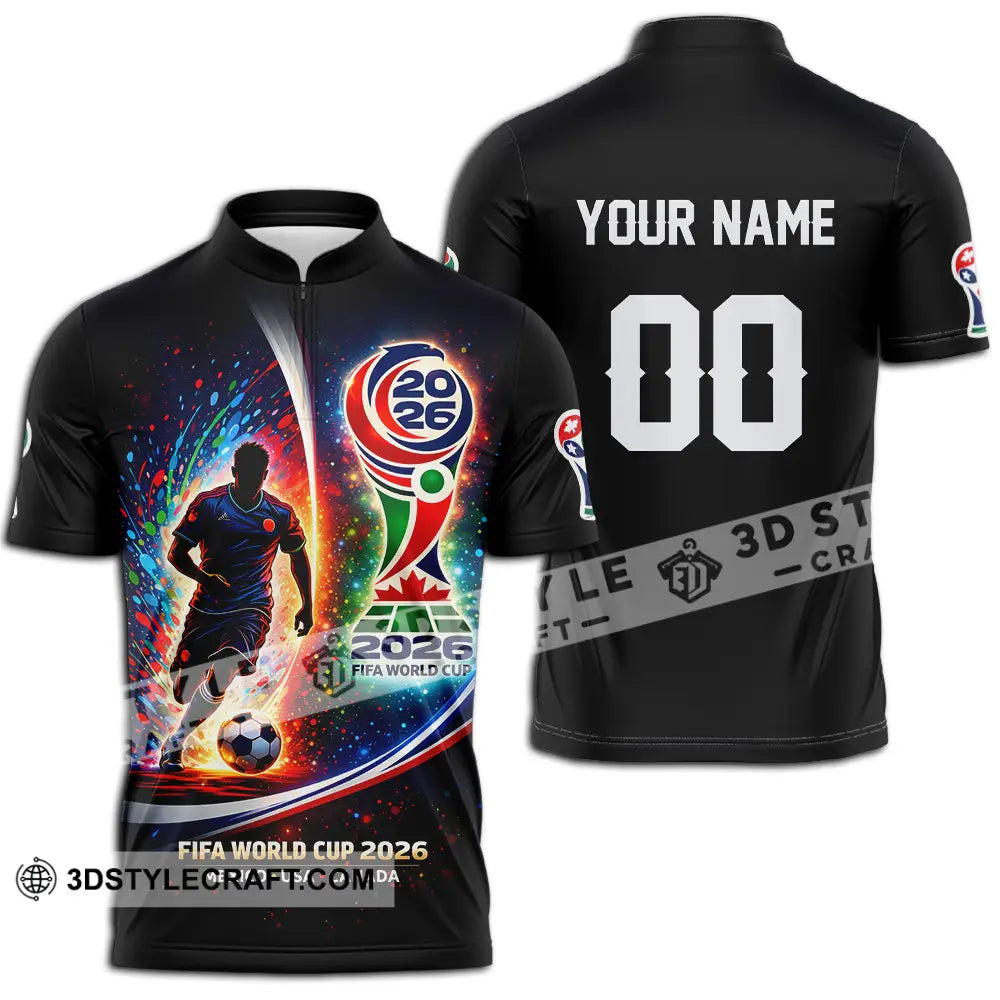 Unisex Shirt - Custom 2026 World Cup 3D Shirt Zipper Polo Shirt / S T-shirt