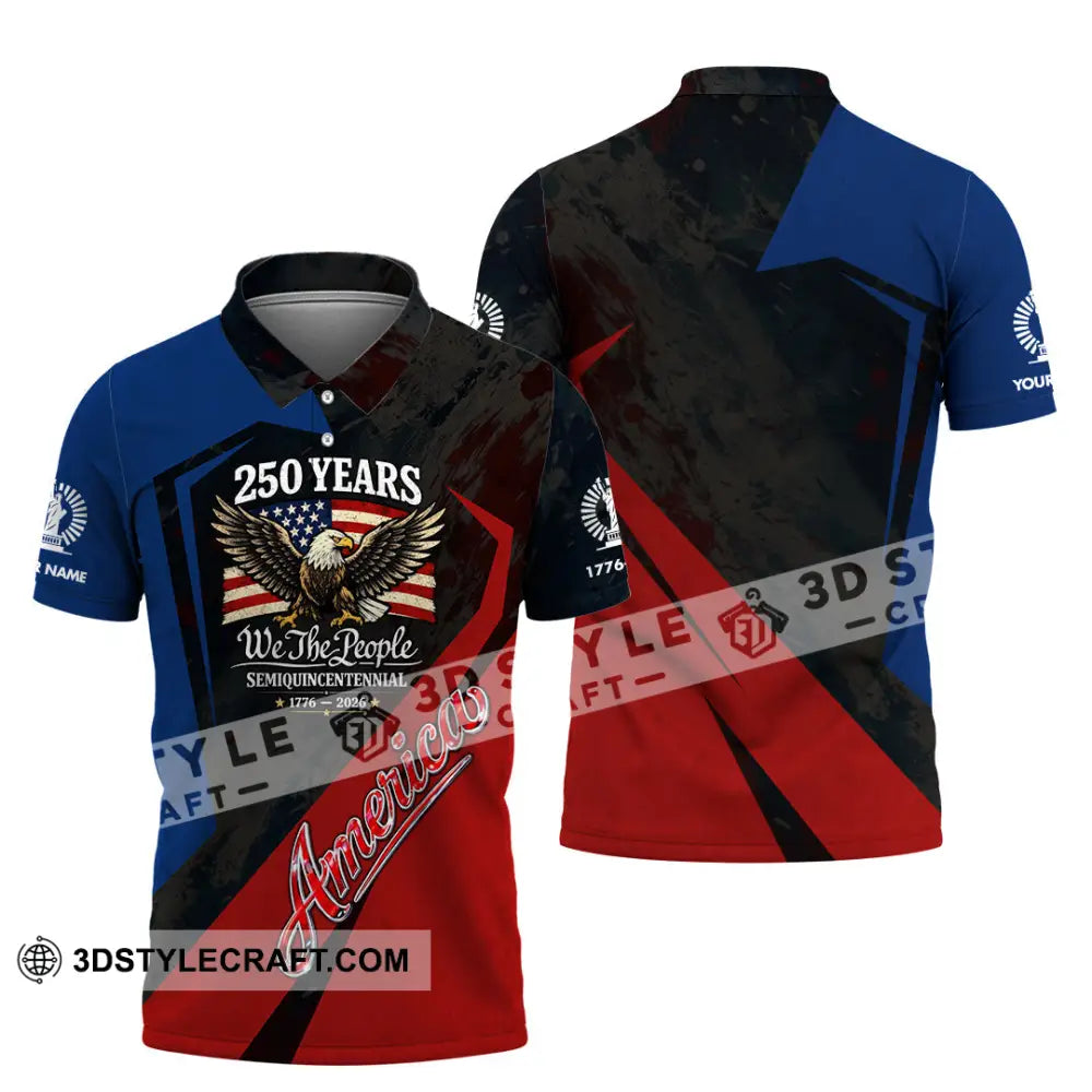 Unisex Shirt - Custom 250 Years America 3D Shirt Polo Shirt / S T-shirt