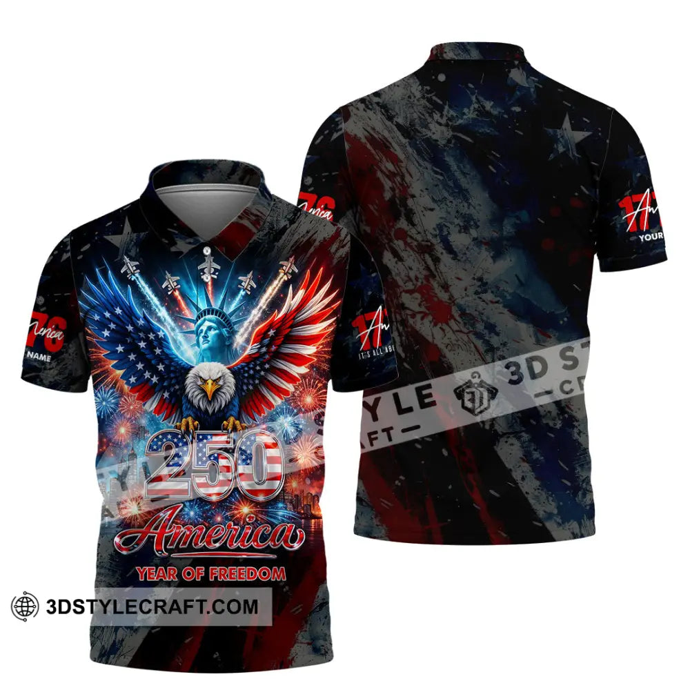 Unisex Shirt - Custom 250 Years America 3D Shirt Polo Shirt / S T-shirt