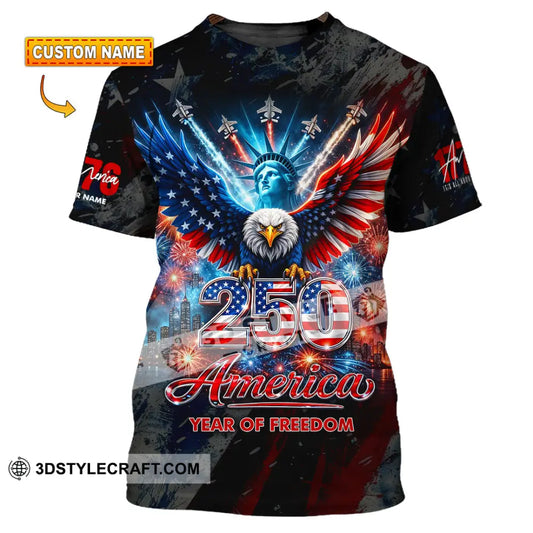 Unisex Shirt - Custom 250 Years America 3D Shirt T-Shirt / S T-shirt