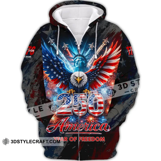 Unisex Shirt - Custom 250 Years America 3D Shirt style option 3