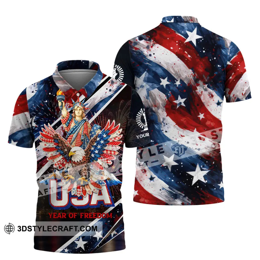 Unisex Shirt - Custom 250 Years Of United State Of America 3D Shirt Polo Shirt / S T-shirt