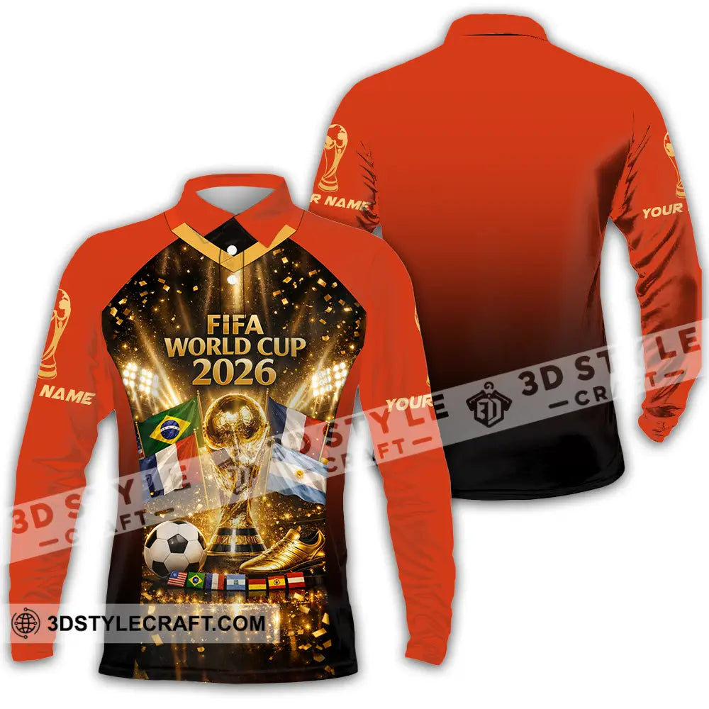 Unisex Shirt - Custom World Cup 2026 3D Shirt Long Sleeve Polo / S T-shirt