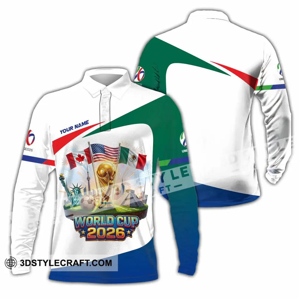 Unisex Shirt - Custom World Cup 2026 3D Shirt Long Sleeve Polo / S T-shirt