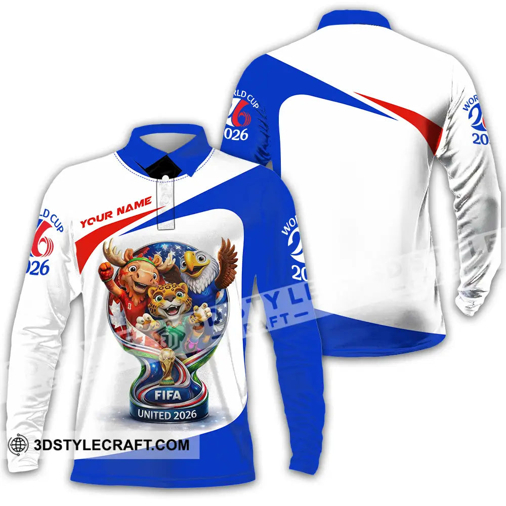 Unisex Shirt - Custom World Cup 2026 3D Shirt Long Sleeve Polo / S T-shirt