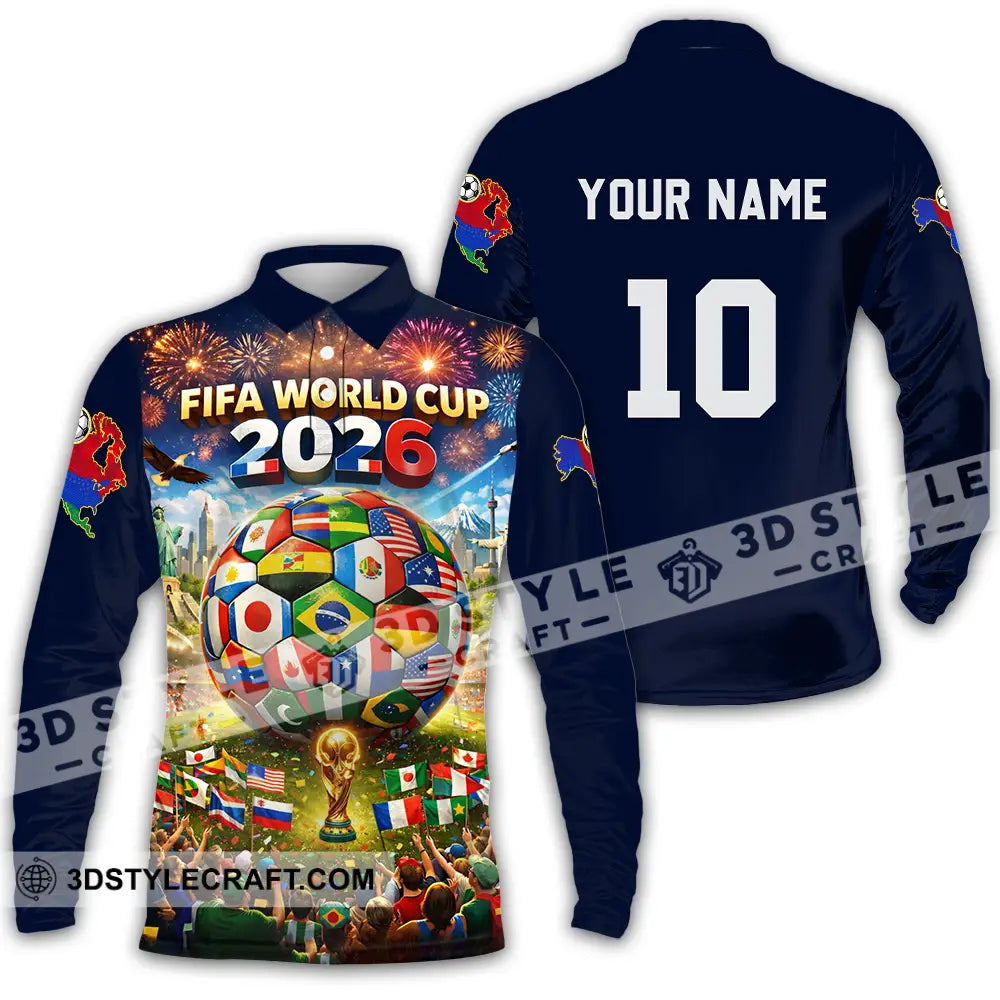 Unisex Shirt - Custom World Cup 2026 3D Shirt Long Sleeve Polo / S T-shirt